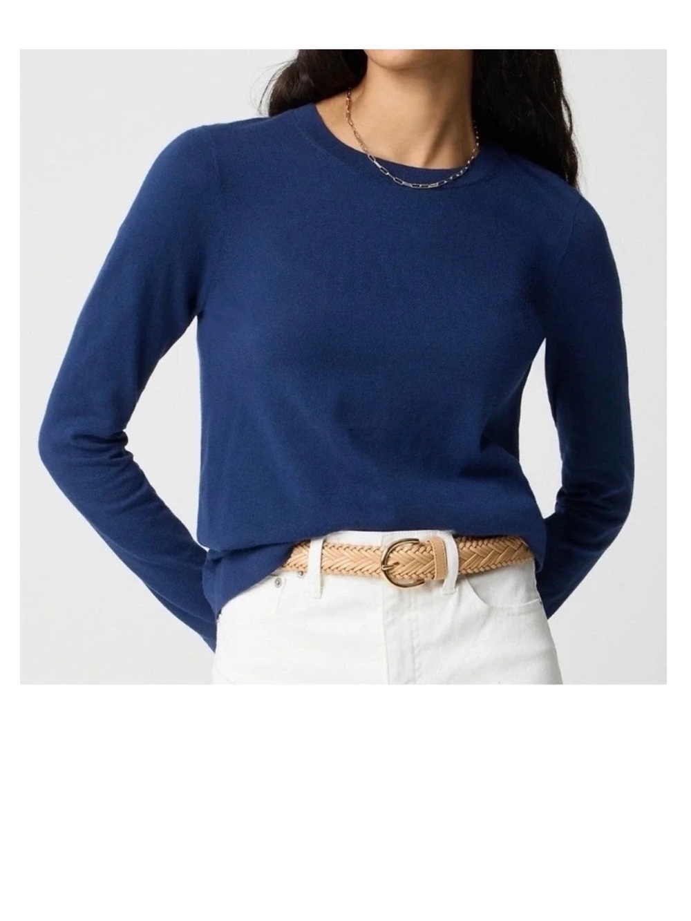 J. Crew Cotton Teddie Sweater in Navy Blue M